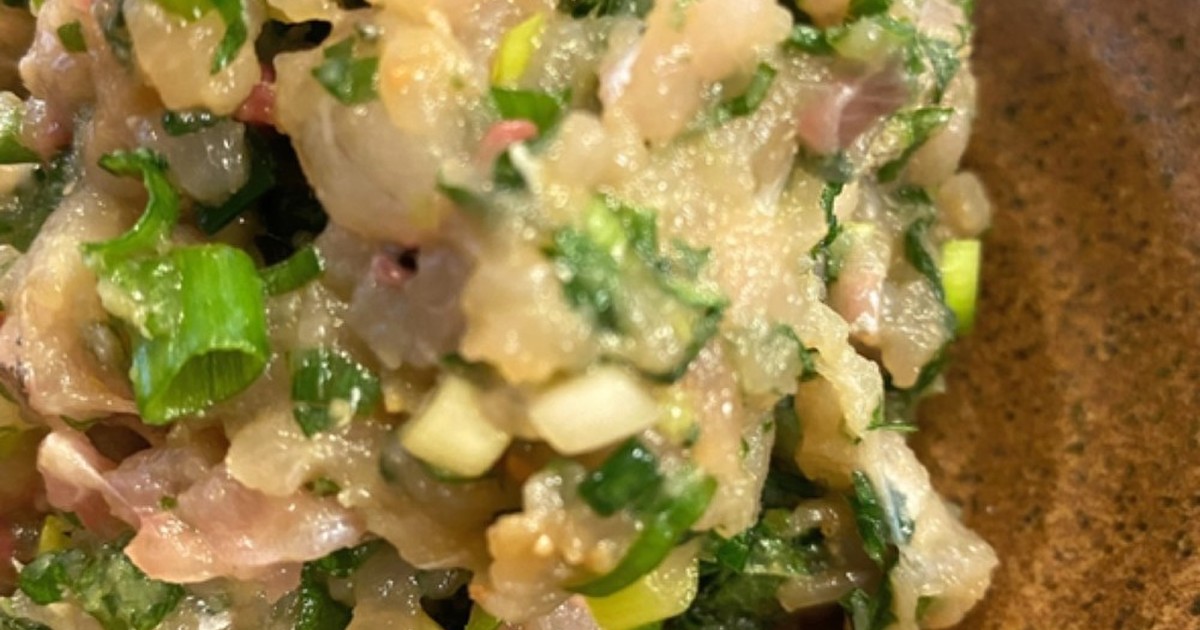 旬の美味しいアジ なめろう 生姜無し レシピ 作り方 By とっつ見た目がサリー クックパッド 簡単おいしいみんなのレシピが361万品