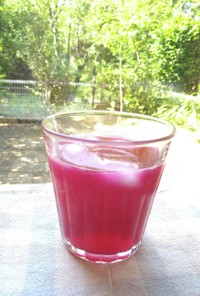 レモン汁とりんご酢甘さ控えめ紫蘇ジュース