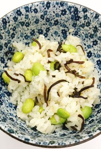 【病院】枝豆と塩昆布ごはん【給食】