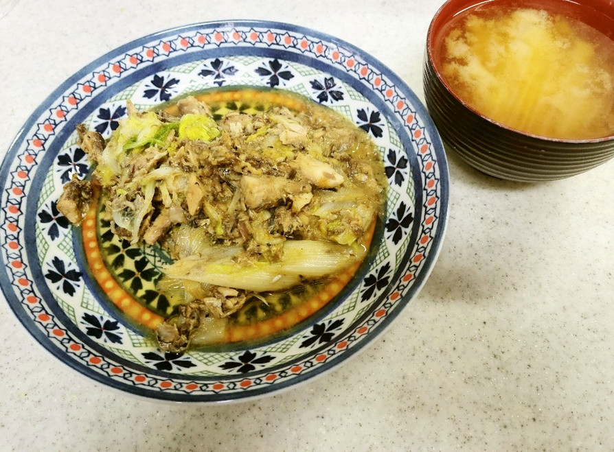 ✨鯖と白菜とネギの味噌炒め＆大根味噌汁✨の画像