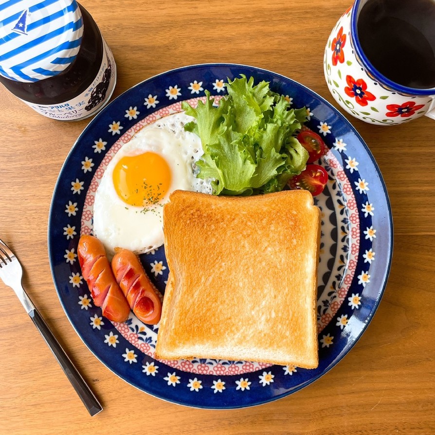 【ワンプレート朝食】シンプルトーストの画像