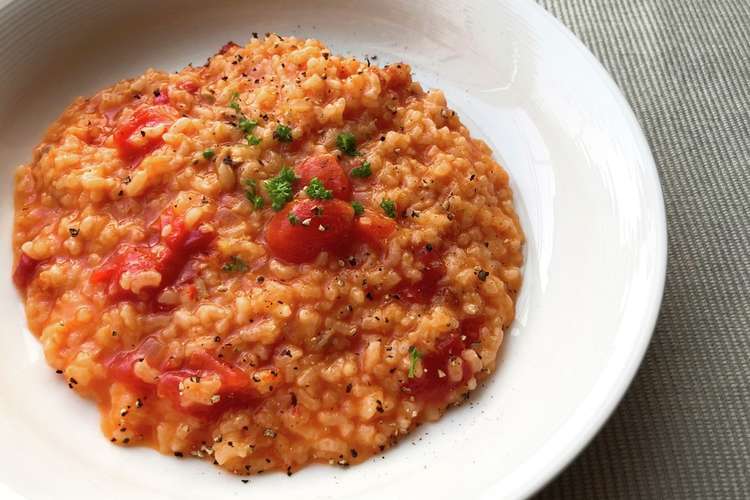 炊飯器に入れるだけ 簡単トマトリゾット風 レシピ 作り方 By あおいうみ クックパッド 簡単おいしいみんなのレシピが375万品