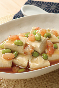 海老と枝豆の冷製あんかけ豆腐