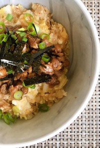 絶品！オートミールキムチ雑炊with納豆