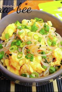 白滝とふんわり卵の明太マヨひろし炒め 