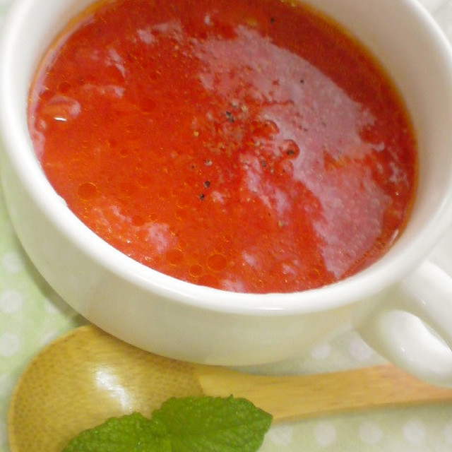レンジで3分 絶品フレッシュトマトスープ レシピ 作り方 By まるごーる クックパッド 簡単おいしいみんなのレシピが355万品