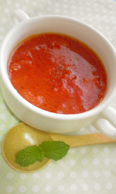 レンジで3分☆絶品フレッシュトマトスープの画像