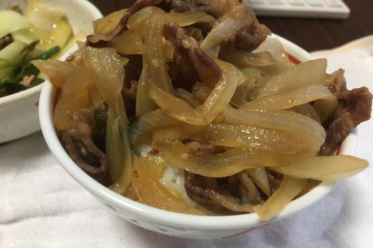 世界一簡単な牛丼 レシピ 作り方 By クック6n0re4 クックパッド 簡単おいしいみんなのレシピが354万品