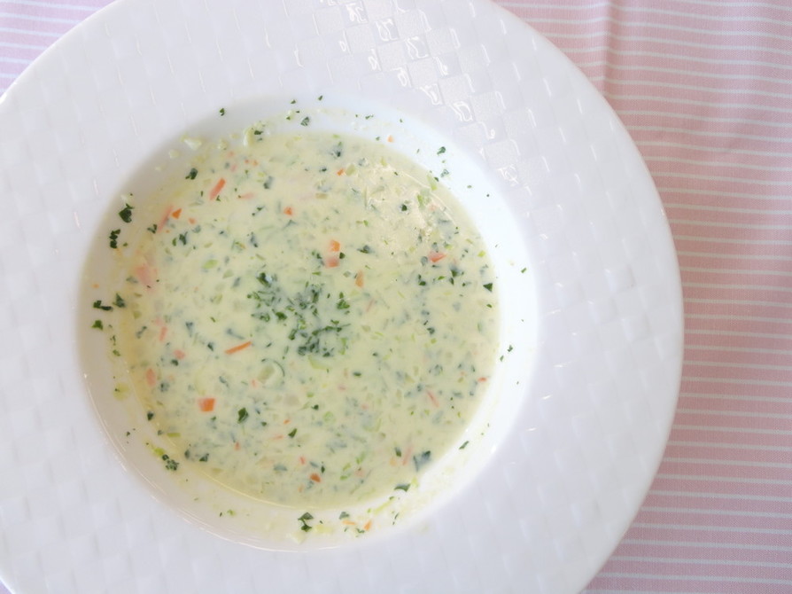栄養満点！パセリと野菜のポタージュスープの画像