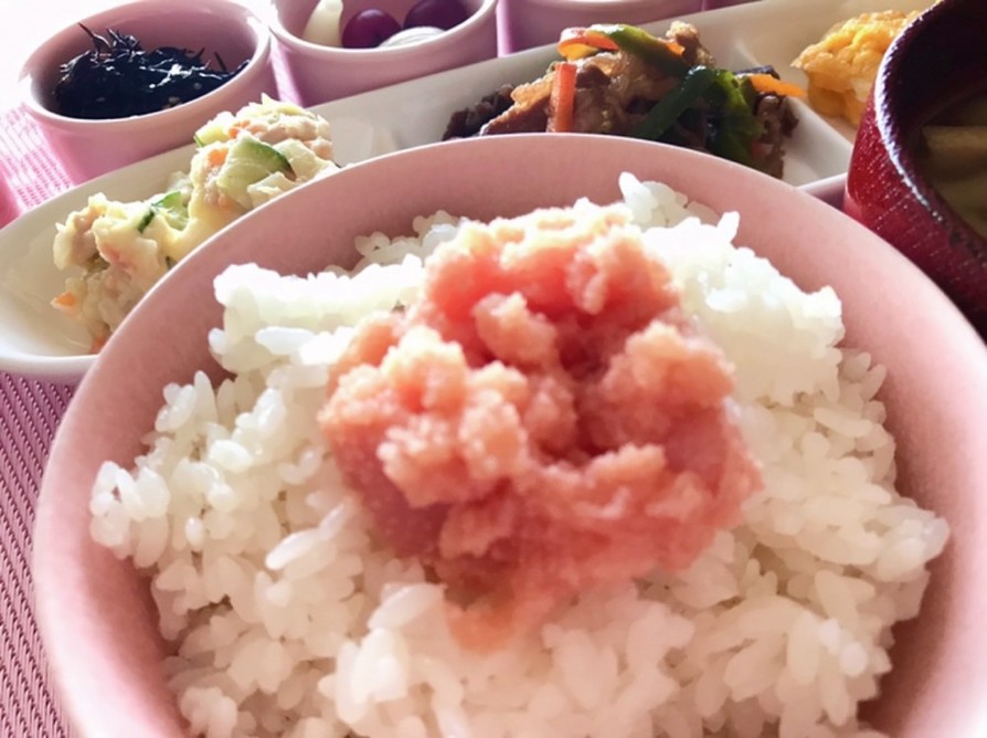 朝ごはん♡酢タラコのあったかご飯乗せの画像