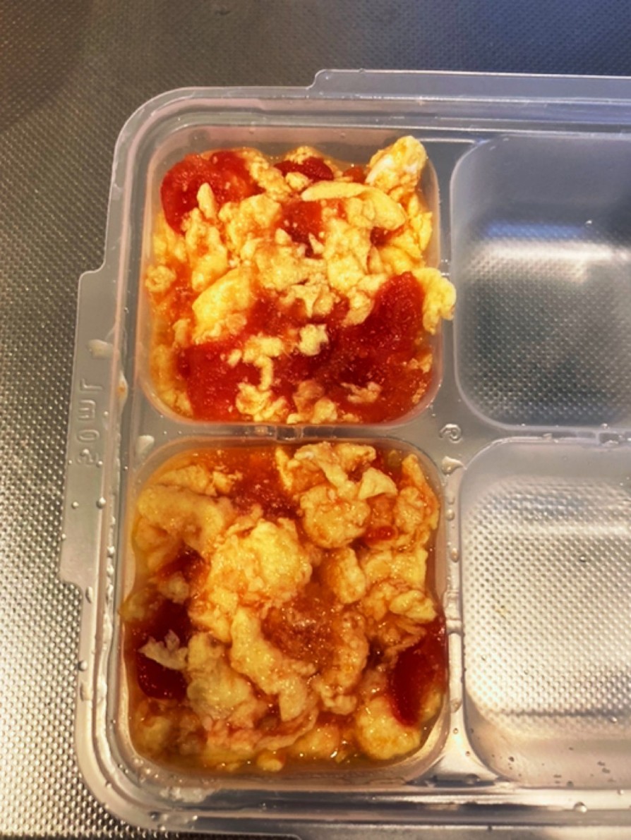 【離乳食後期】トマトと卵のソテーの画像