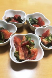 きゅうり酢の物リメイク:トマトサラダ