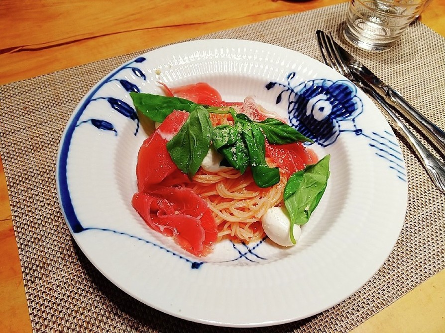 糖質制限 トマトの冷製パスタ ダイエットの画像