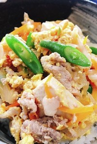 【高アミノ酸スコア】豚肉と豆腐の卵とじ丼
