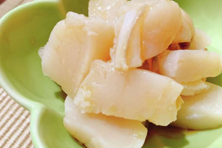 湯引きホタテの さっぱりお刺身 レシピ 作り方 By Tsurutaku クックパッド 簡単おいしいみんなのレシピが372万品