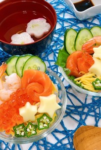 七夕にも★彡アレンジ自由！簡単カップ寿司