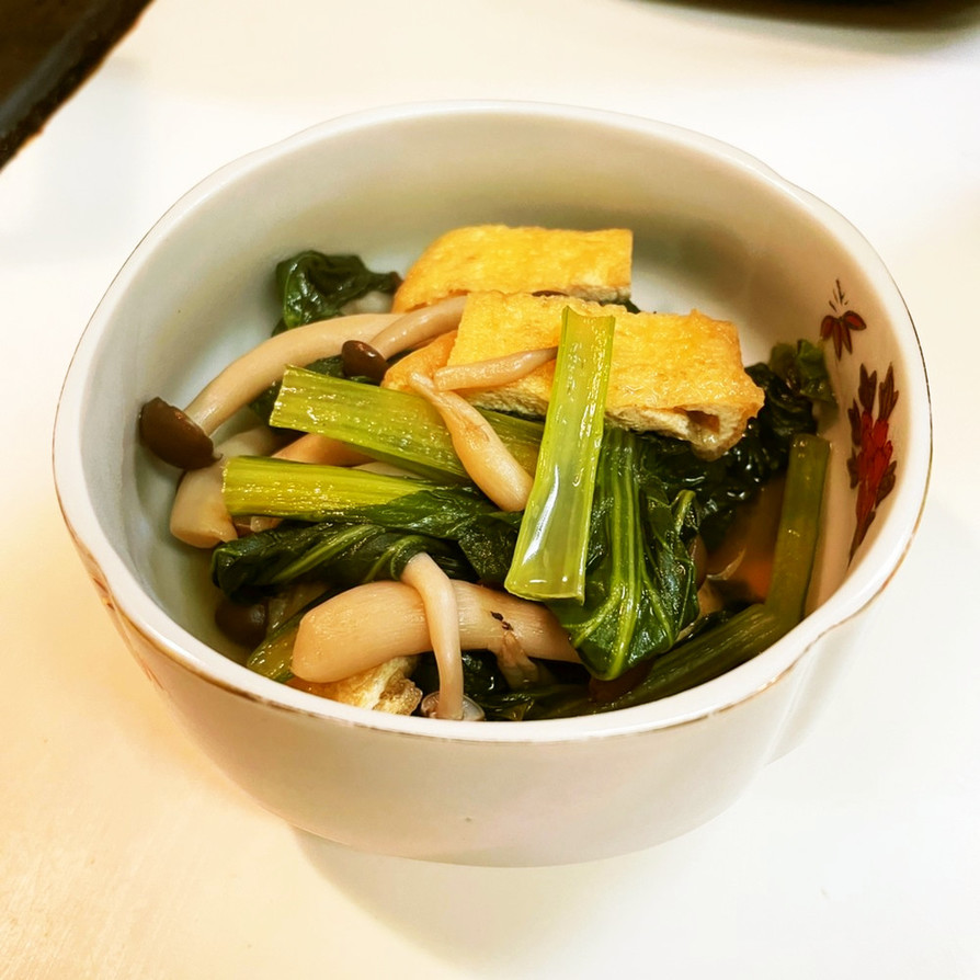 めんつゆで作る小松菜の煮浸しの画像