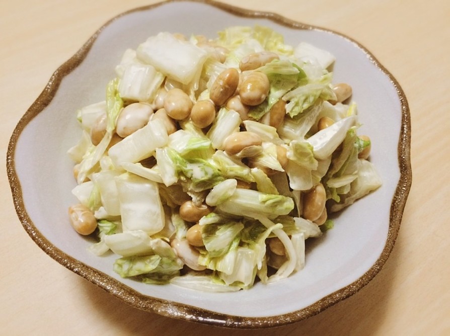 簡単おかず:大豆と白菜のサラダの画像