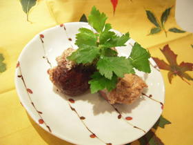 椎茸の蓮根豆腐詰め