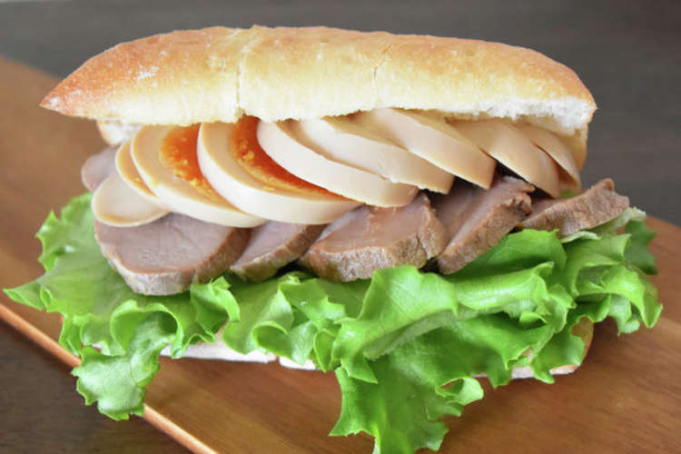 味玉チャーシューのチャバタサンド レシピ 作り方 By Akkey Y クックパッド 簡単おいしいみんなのレシピが365万品