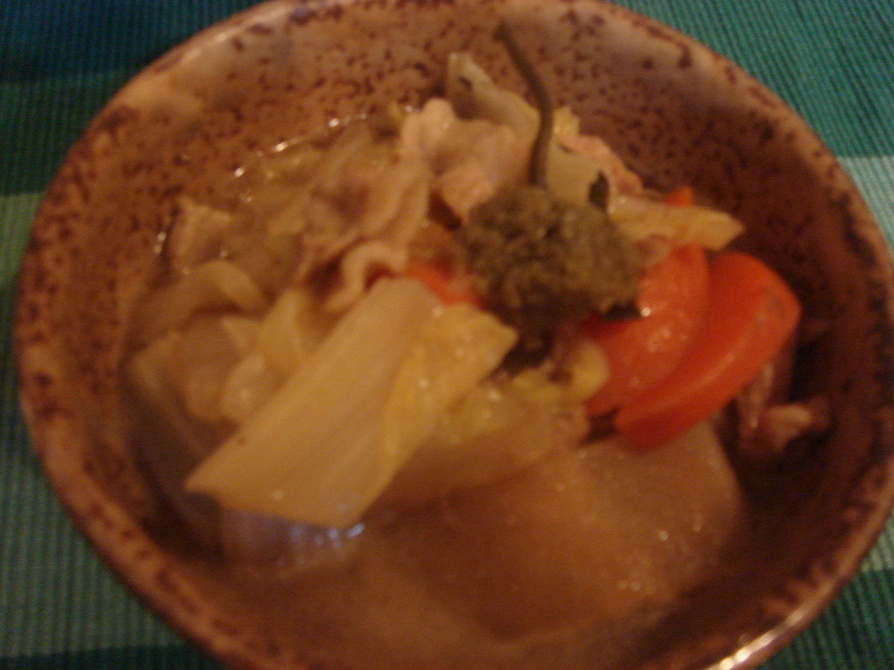 白菜とブタバラの優しい煮物の画像