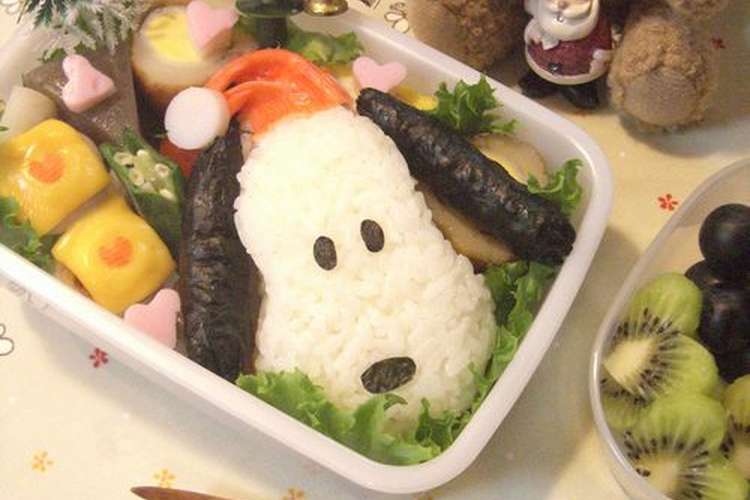 スヌーピーサンタのお弁当 キャラ弁 レシピ 作り方 By こばたん クックパッド 簡単おいしいみんなのレシピが363万品