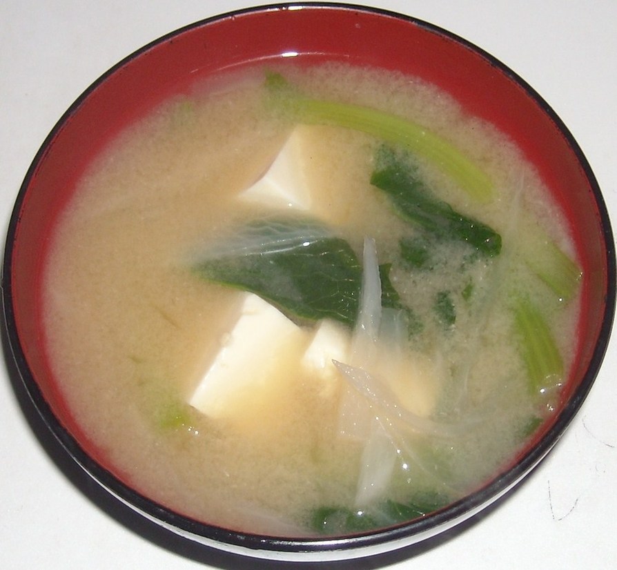 小松菜＆大根＆豆腐の味噌汁の画像