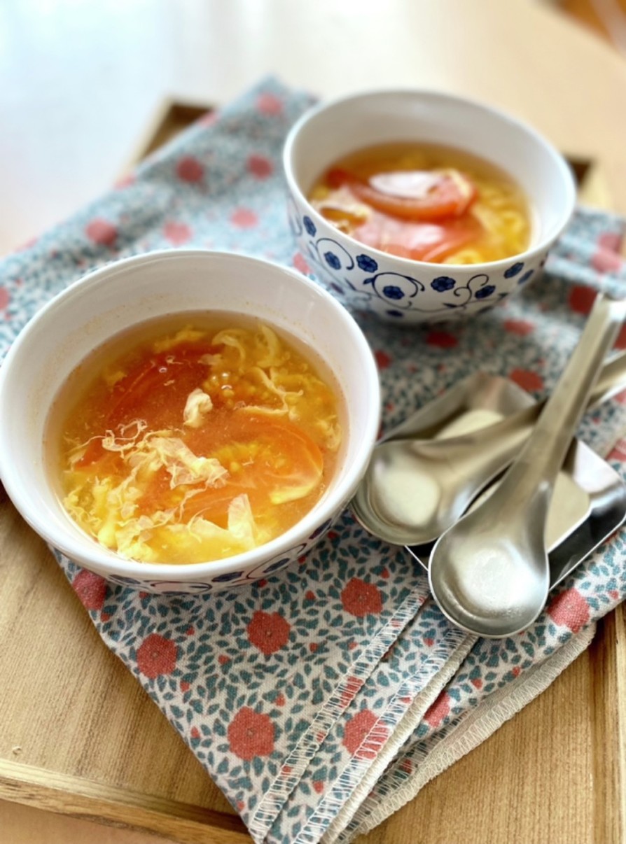 ＊ふんわり卵とトマトの豆板醤スープの画像
