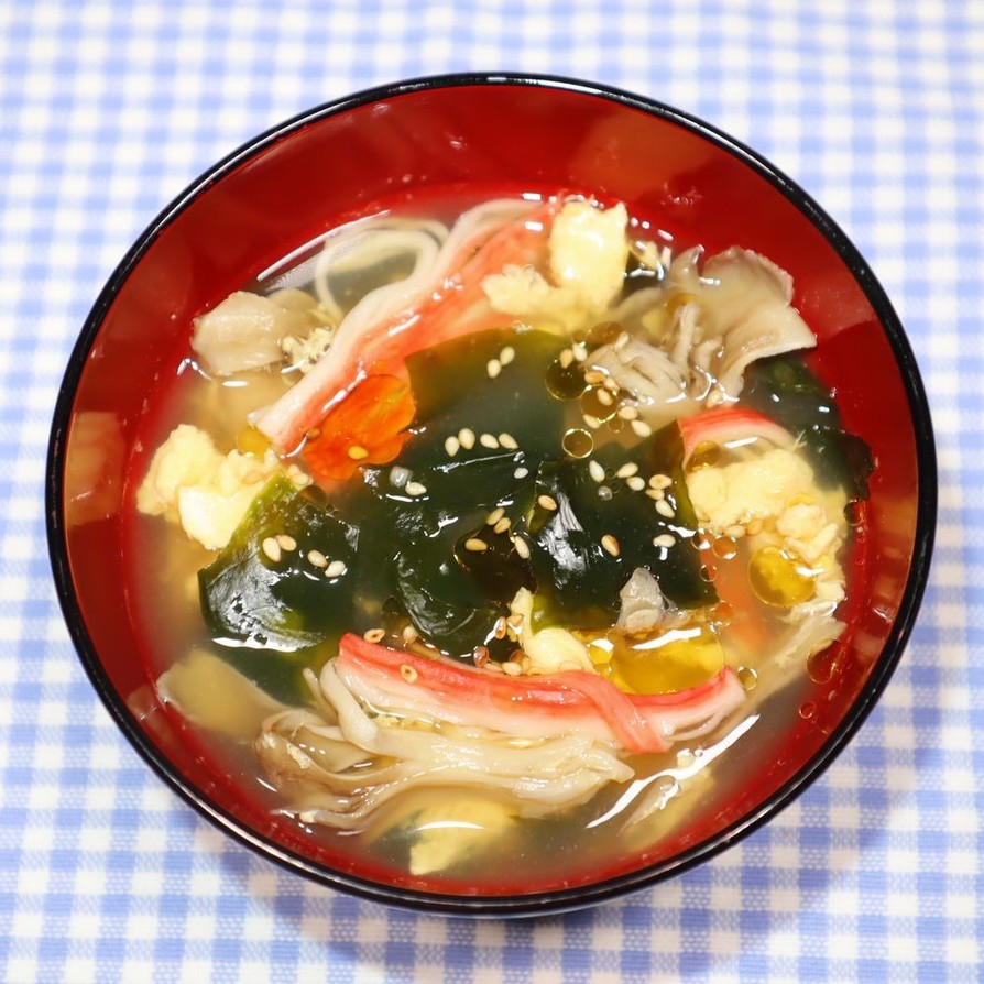 ヒルナンデス☆乾燥マイタケでわかめスープの画像