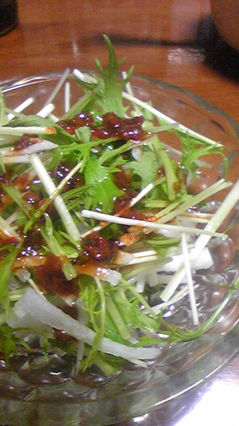 梅ドレ☆水菜と大根のサラダの画像