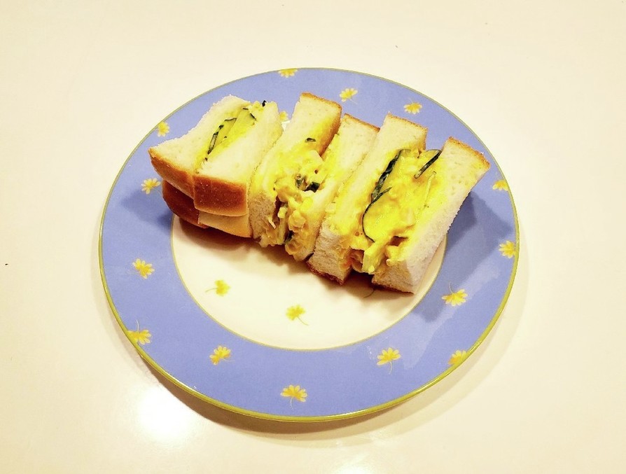 簡単☆味玉ときゅうりのサンドイッチの画像