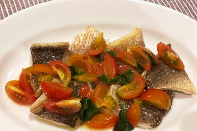 コイチのムニエル ミニトマトソース レシピ 作り方 By ポチ子耳石コレクター クックパッド 簡単おいしいみんなのレシピが357万品