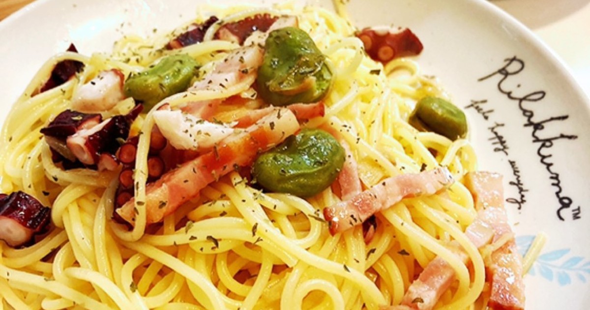 タコと空豆の柚子胡椒パスタ by F代さん 【クックパッド】 簡単おいしいみんなのレシピが356万品 タコと空豆の柚子胡椒パスタ by F代さん