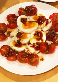 トマトと茹で卵のおつまみタレ