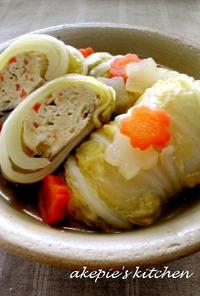 豆腐と鶏ミンチの白菜ロール♥中華風煮込み