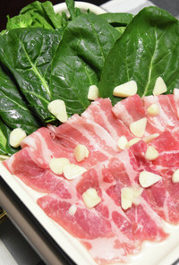 小松菜と豚肉の蒸し常夜鍋