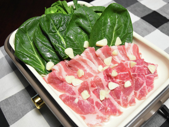 小松菜と豚肉の蒸し常夜鍋の画像