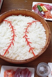 2021 七夕レシピ　野球ボール桶寿司