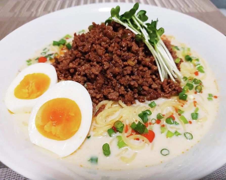 超簡単！肉味噌たっぷり豆乳冷やし担々麺！の画像