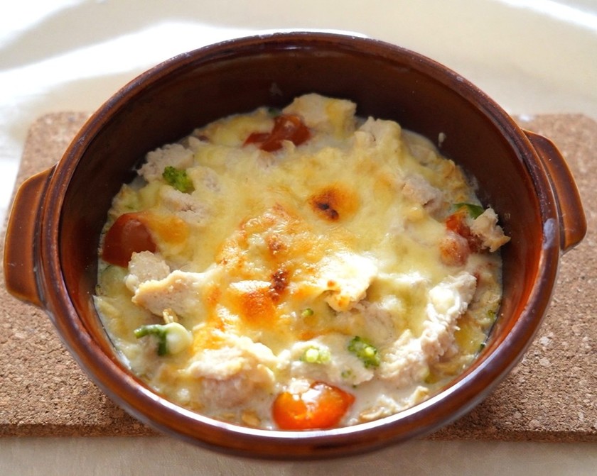 朝食に簡単♪オートミールクリームグラタン