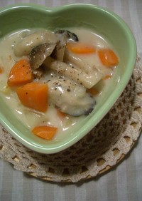 牡蠣のクリームチャウダー風スープ