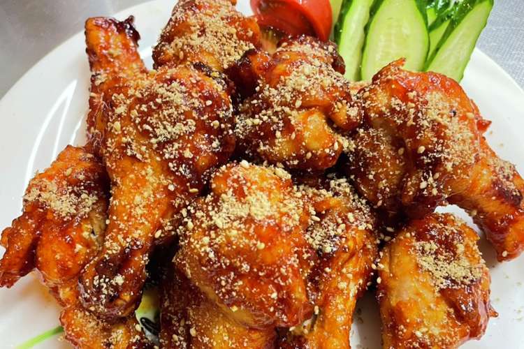 揚げないオーブンで手羽元ヤンニョムチキン レシピ 作り方 By まかおん えま 彡 クックパッド 簡単おいしいみんなのレシピが360万品