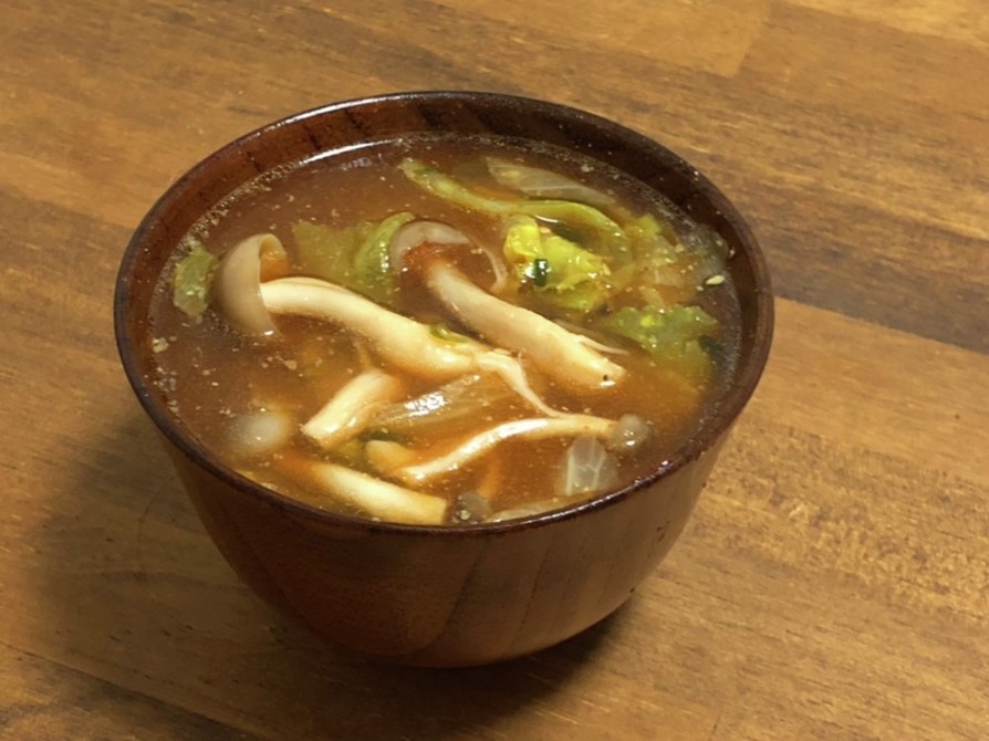 【レンジで簡単】野菜たっぷりチゲスープの画像