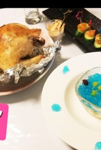 丸鶏♡&七夕デザート♡フライドポテト♡