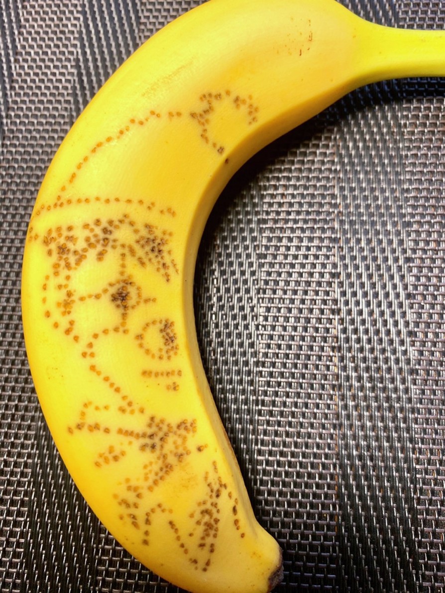 バナナの皮にイラストの画像