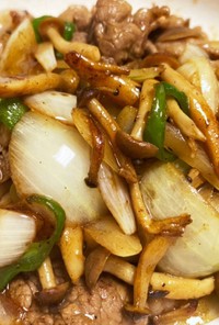 簡単！牛肉としめじと野菜のカレー風炒め！