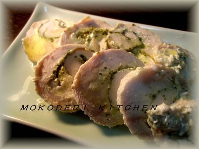 鶏むね肉のクリームチーズジェノバロールの写真