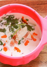 レンジで作る！台湾豆乳スープ鹹豆漿風