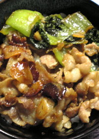 豚バラとニンニクの生姜焼き丼