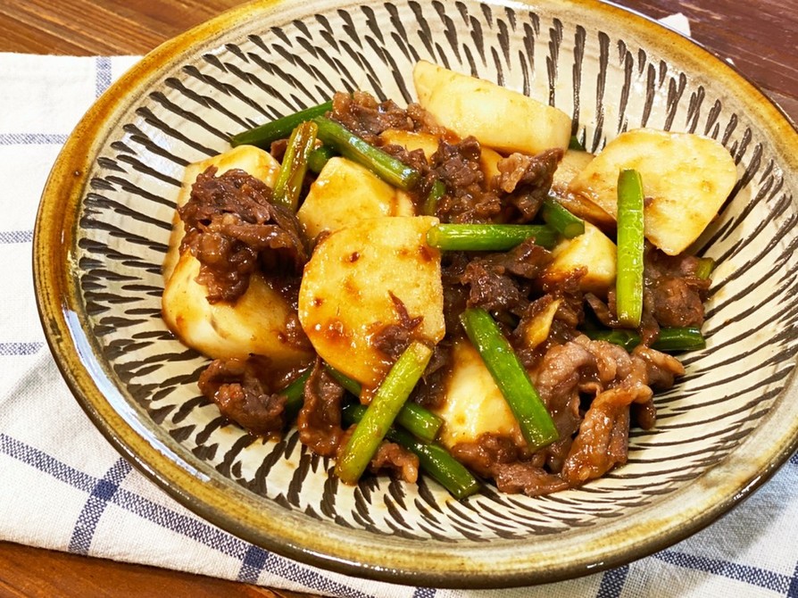 牛肉と山芋のスタミナ炒め(ゆず胡椒風味)の画像